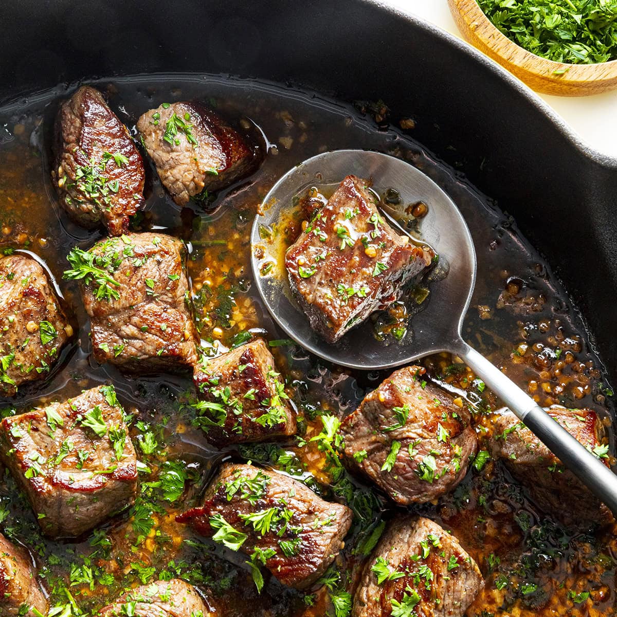 Garlic Steak Bites